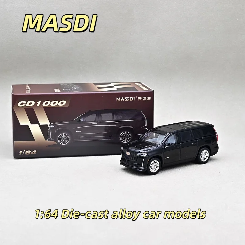 

MASDI 1/64 Escalade Saab Ban LC300 black diamond, die-cast alloy car model, for teenagers to play with, adult decoration, gift