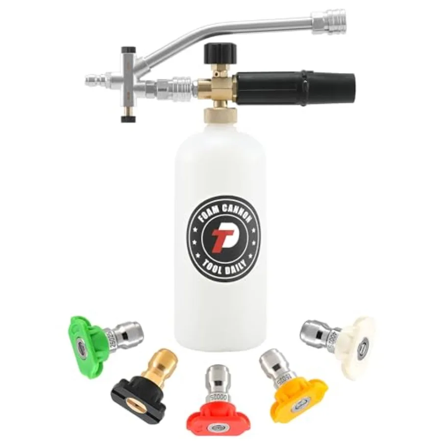 Accory, 1/4 Inch Quick Connector, 5 Prure Washer Nozzle Tips, 1 L