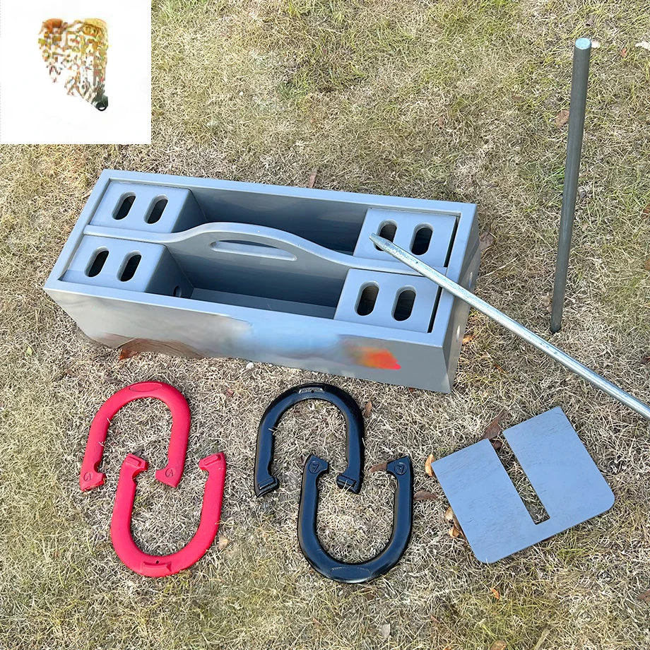 horseshoe pitching accessories Set Complete with 4 Horseshoes, 2 Stakes