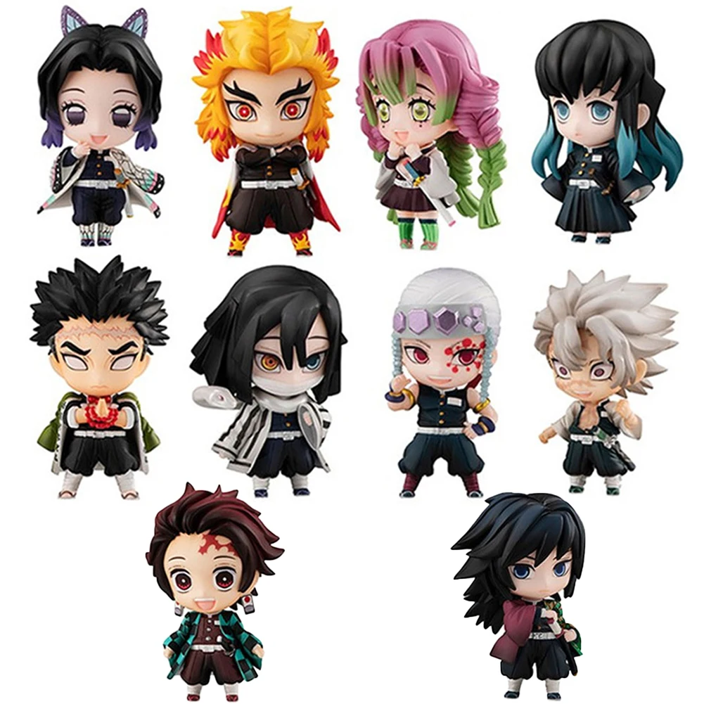 

10Pcs/Set lovely Figures Ghost Doll 5-6cm Kanroji Mitsuri Rengoku Kyoujurou Action Figure Movie Model Wholesale Toys