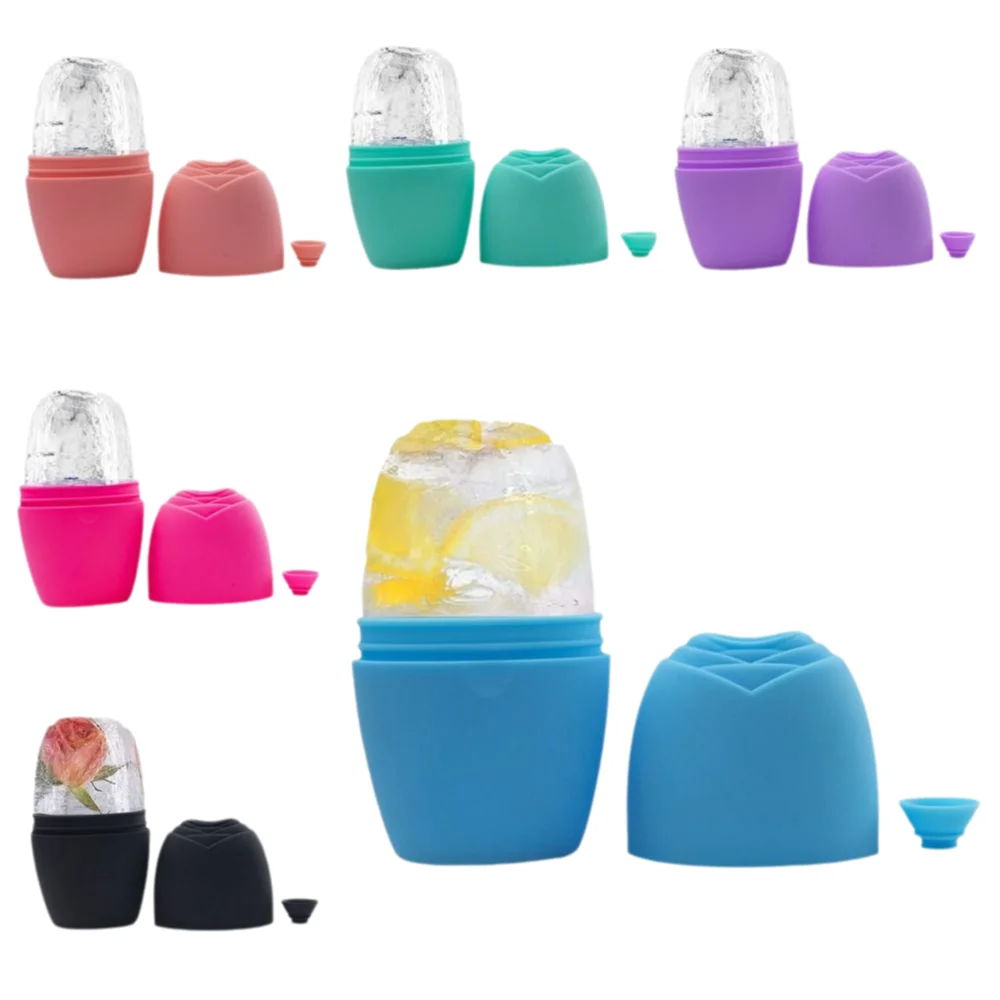 Rodillo de hielo de silicona para belleza facial, herramientas para el cuidado de la piel, masajeador Facial reutilizable, estiramiento Facial, contorno, molde de hielo para ojos y cuello