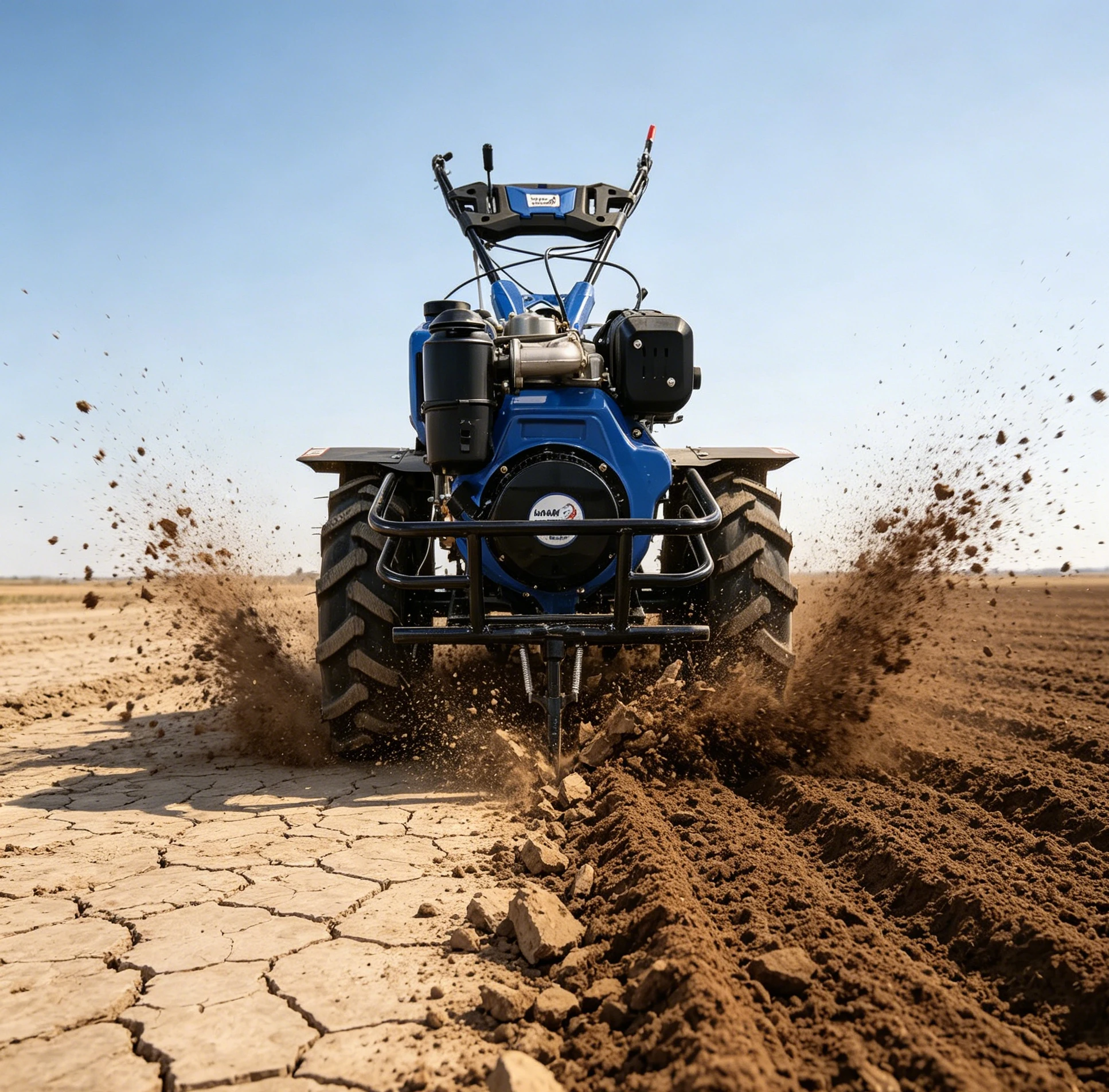 Blue Color 7HP OEM Factory Power Rotary Tiller Wheel Cultivator Diesel Engine Micro Walking Tractor For Farm Land