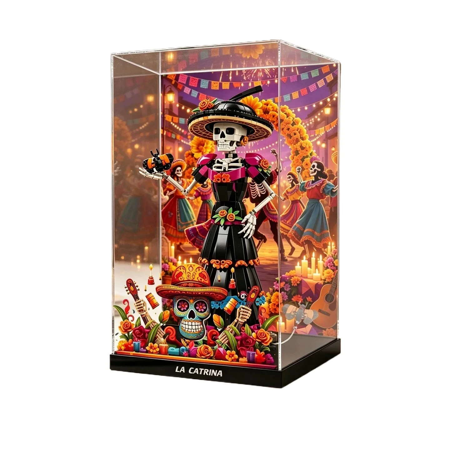 3MM Thick Acrylic Display Case For Lego 21372 La Catrina Skeleton Figure Dust‑Proof Collectible Showcase(Excluding the model)