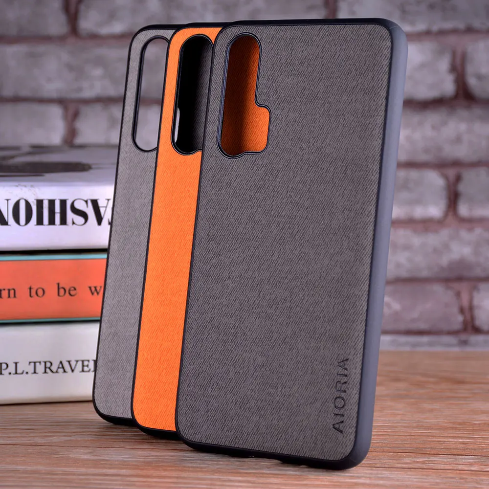 Funda para Huawei Honor 20 20 Pro 20 Lite 20S coque funda de móvil suave de TPU de piel textil de lujo para Huawei Honor 20 lite