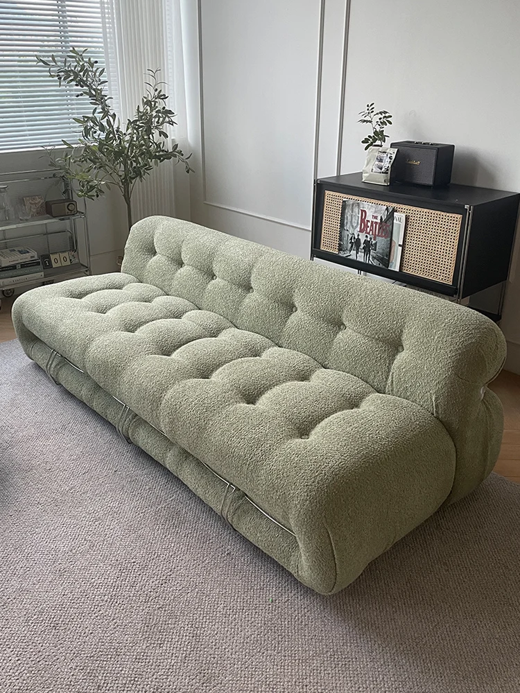 Steel Teeth Sofa Cream Style Modern Single Living Room Irregular Hippo Three Person Fabric Sofa