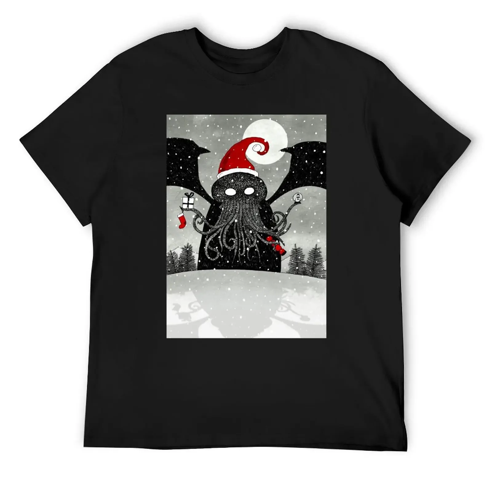 

A Cthulhu Christmas T-Shirt vintage t shirts blue archive plain summer tops men t shirts