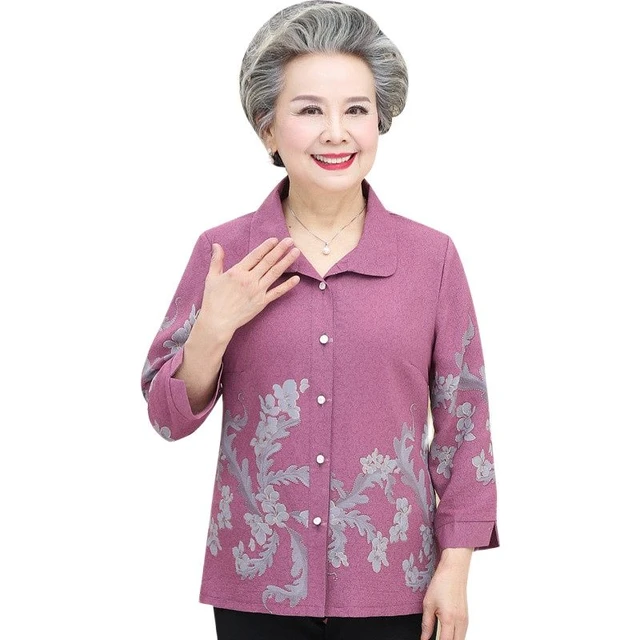 Tops Shirts Elderly Women Shirt Tops Elderly Mother Women Mother Blouses Long Women Shirt Aliexpress