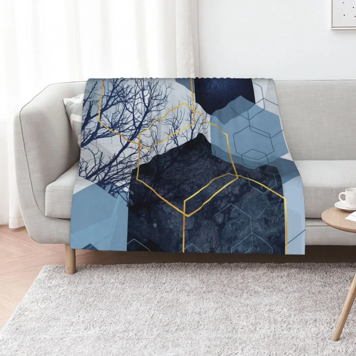Geometric Landscape Throw Blanket Retros christmas gifts Travel Picnic Kid'S Giant Sofa Blankets