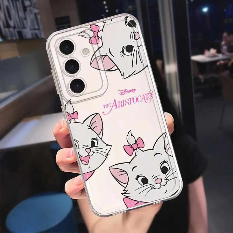 

Disney Funny Marie Cat soft Phone Case for Samsung Galaxy A14 A15 A23 A25 A33 A34 A54 A73 A35 A55 A26 A36 A56