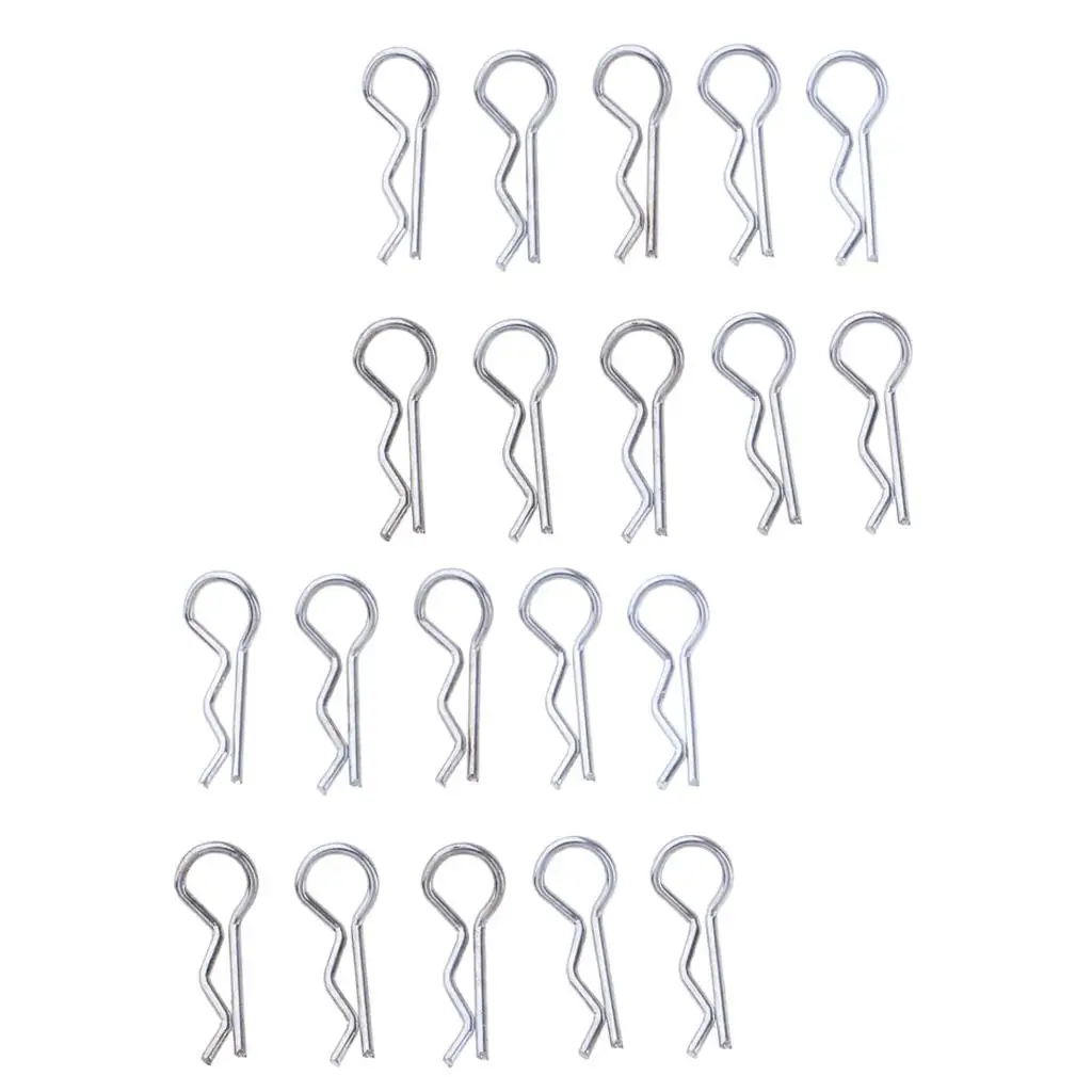 RC Car Accessories Metal Body Pins R Shaped Clip Clamp 1.2cm Silver Parts for Wltoys K969 K979 K989 K999 P929 P939 1/28 Racing