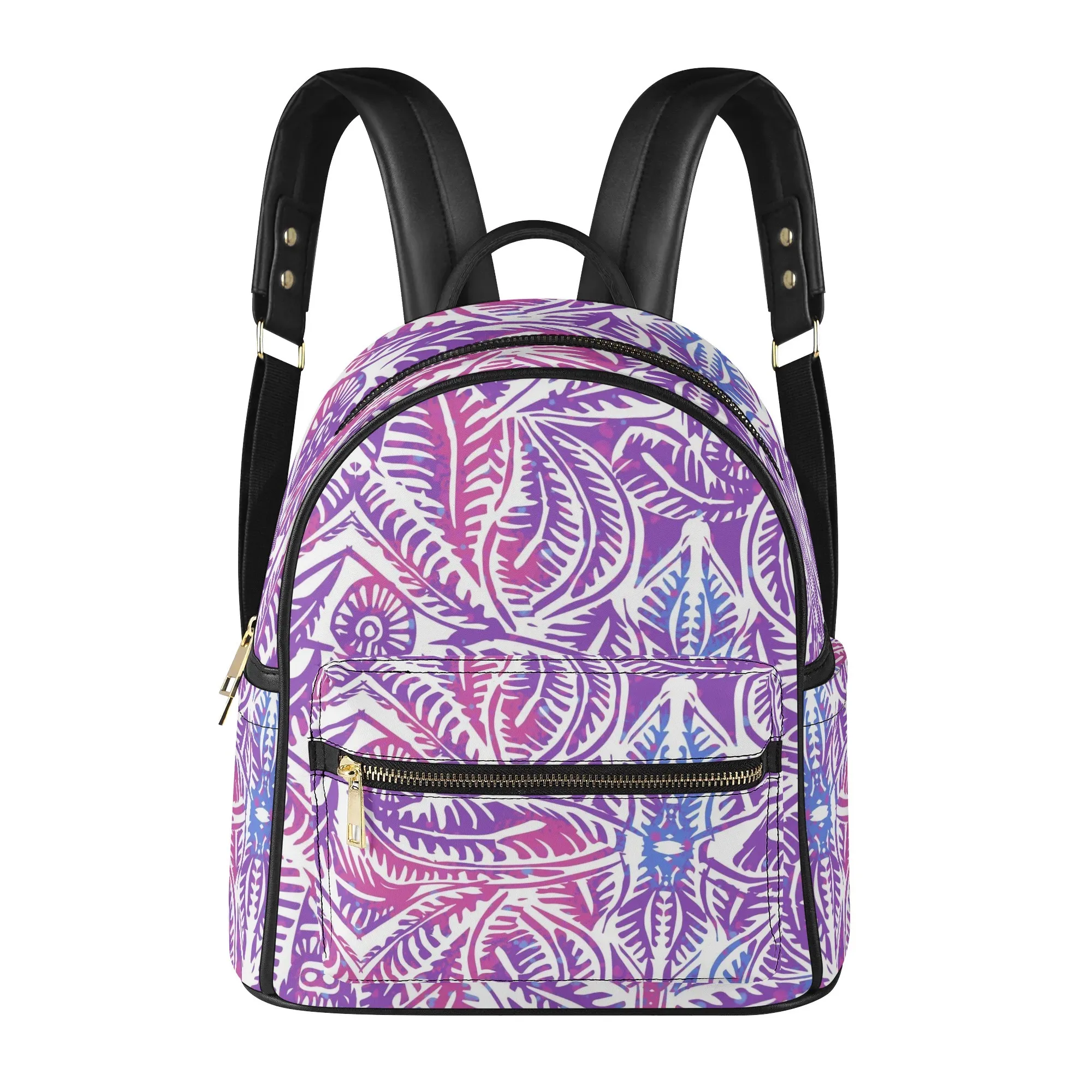 Customized Vintage Women Backpack Mini Backpacks Ladies Stylishs Fashion Polynesian Tongan Printed PU Backpack For Teenager