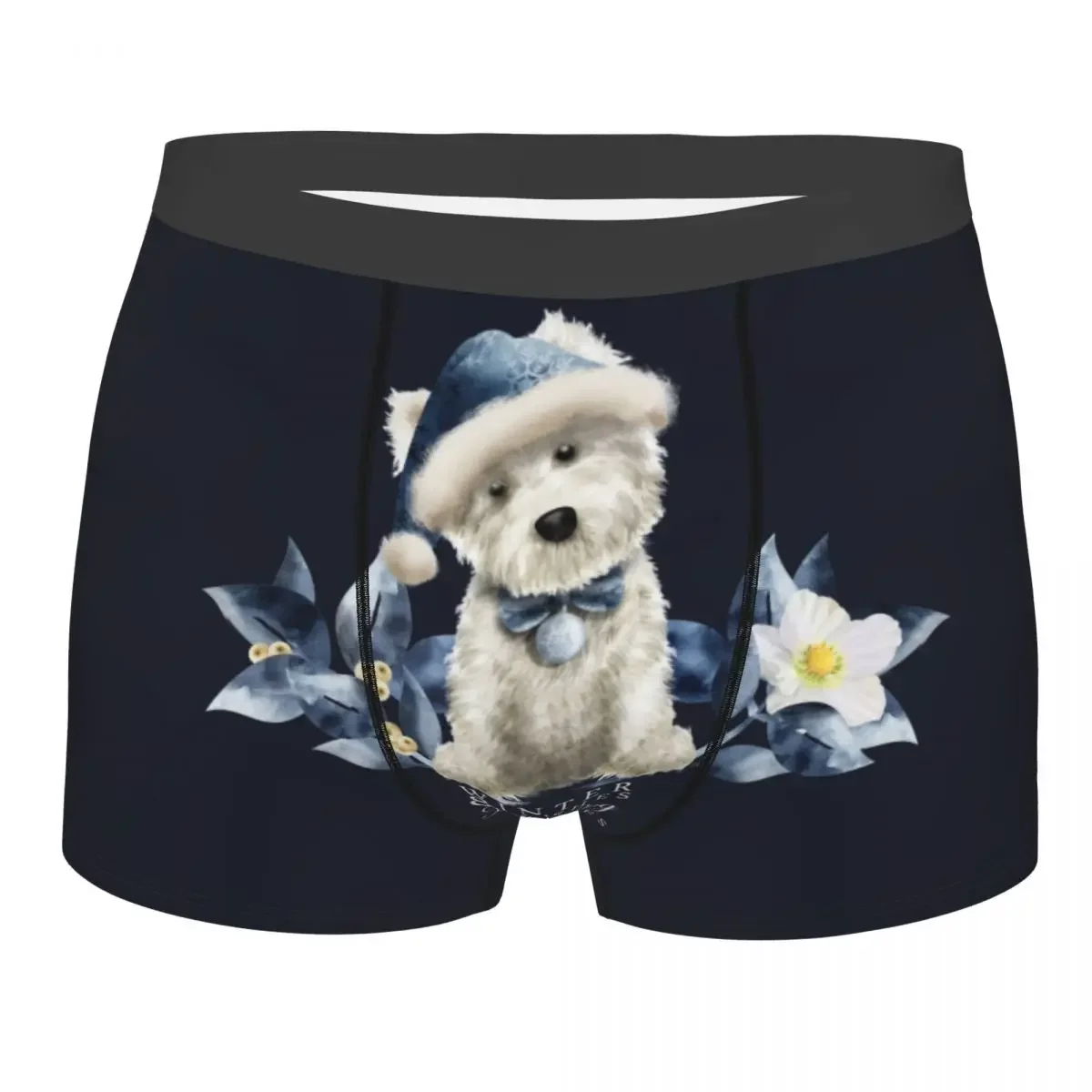 Male Sexy Cute West Highland White Terrier Dog Underwear Boxer Briefs Men Stretch Westie Puppy Shorts Panties Underpants