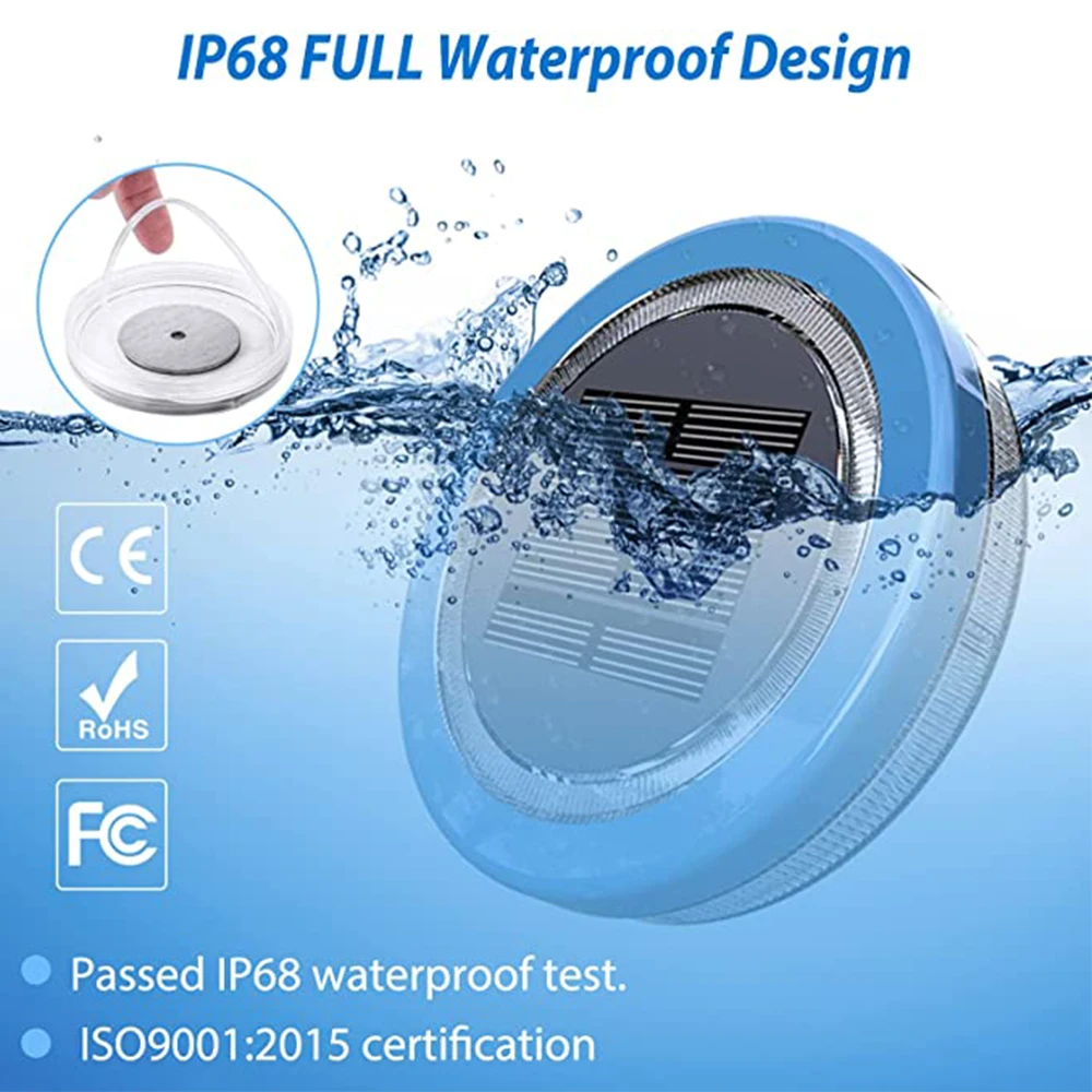 D2 Solar LED Floating Pool Light Waterproof Swimming Pool Float&Glow Underwater  Lamp Outdoor Decorative For Pond Pool Aquariu