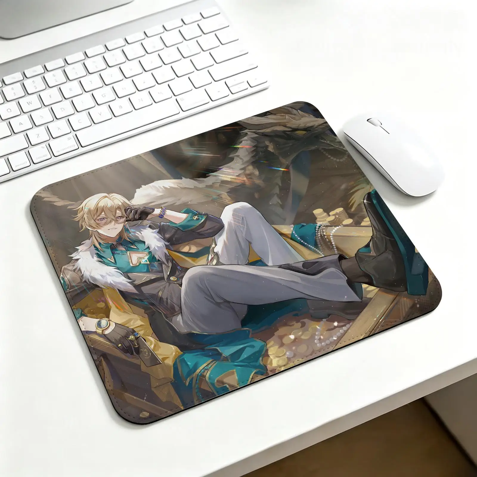 Regular gaming mouse pad Office mouse pad Laptop desk mat Stitched edge mouse pad  Honkai Star Rail Aventurine Waveflair