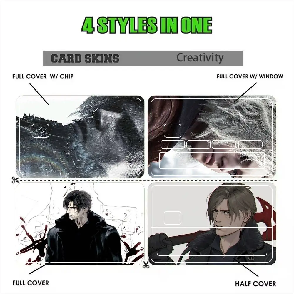 RE9 Game Resident Evil Requiem  Sticker Film Tape Skin for Credit Card Debit Card Waterproof Stickers Cartoon