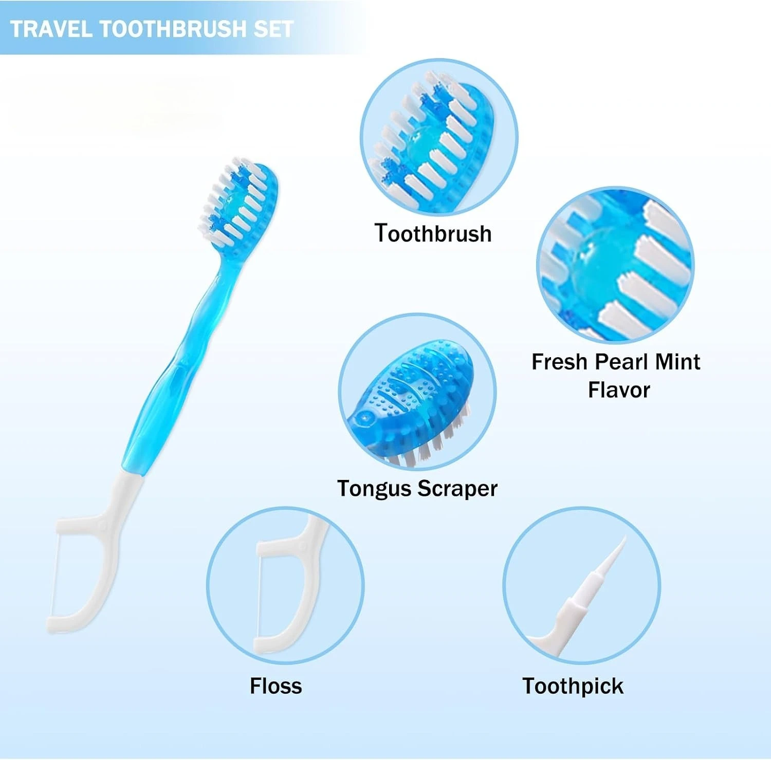 10pcs Disposable Mini Popped Bead Toothbrush Travel Pack 4 Flavors Dental Floss Individually Packaged Portable Oral Care Set