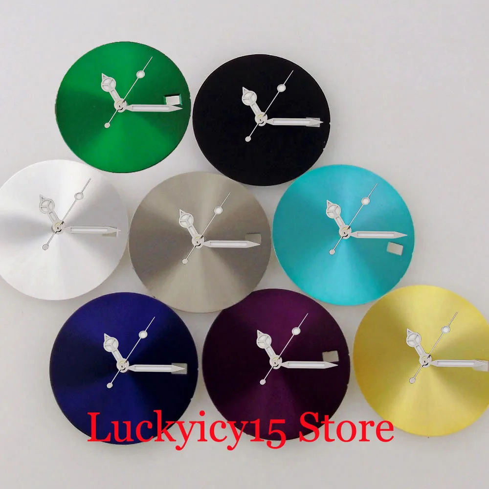 Watch Accessories Sterile Plain Sunburst Sky Blue/Sliver/Yellow/Purper Watch Dial 28.5MM Fit NH35A NH36A SKX SRP Movement