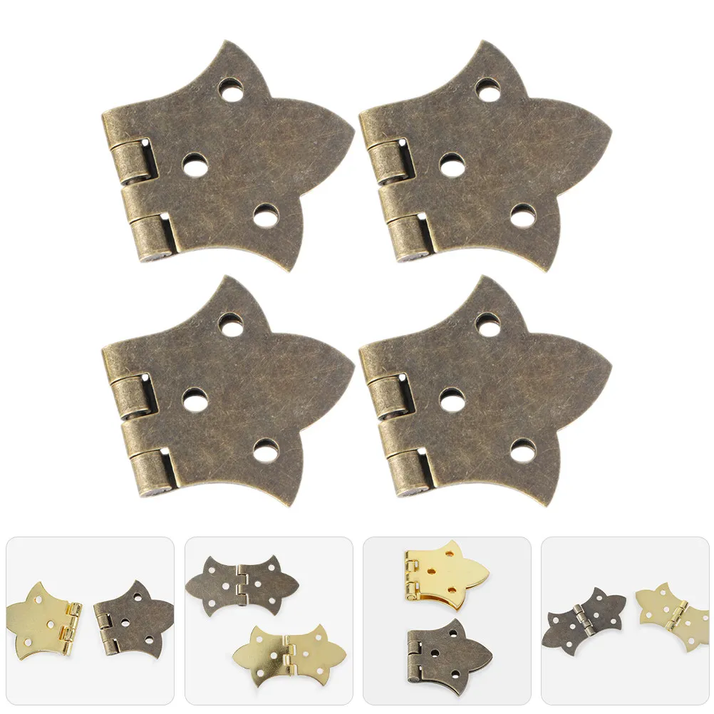 4Pcs Silent Smooth Heavy-Duty Small Metal Hinges for Jewelry Boxes Wooden Cabinets DIY Craft Projects Cabinet Door Replacement