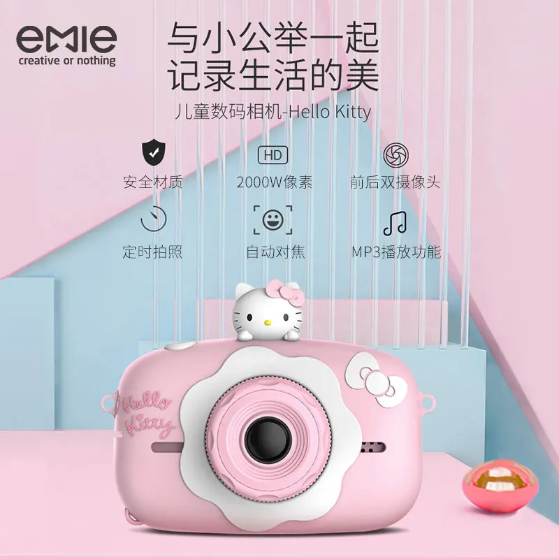 4000w Pixels Kawaii Sanrio Hello Kitty Toy Camera Anime Figure Portable Photograph Music Game Camera Christmas Girl Toys Gift