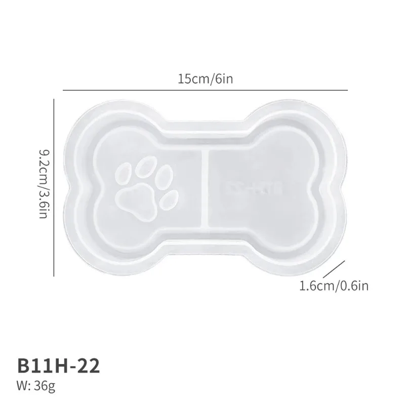 A Top Quality Diy Cat Paw & Bone Shape Silicone Mold Storage Tray Jewelry Display Dish Home Decor Cat And Dog Food Tray Gypsum view 5