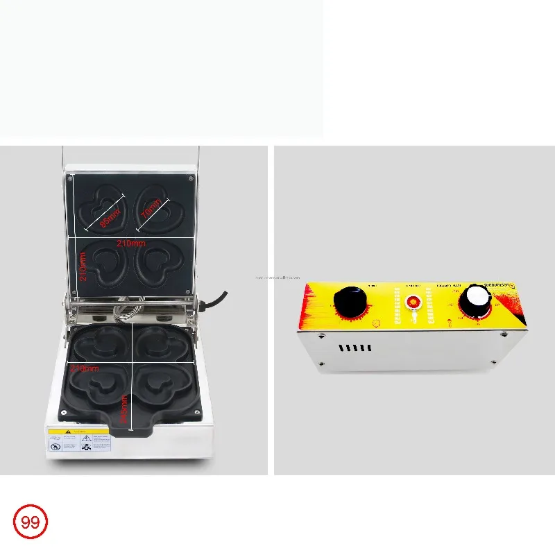 American European Standard Heart-Shaped Doughnut Machine Electric Heating Auto Shut-Off Safety. Cross-Border E-Commerce