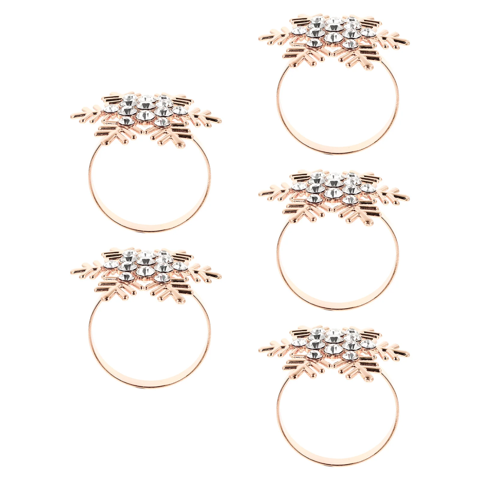 

5Pcs Premium Christmas Napkin Rings Stylish Table Decoration for Holiday Parties Christmas Snowflake Shaped Napkin Buckle