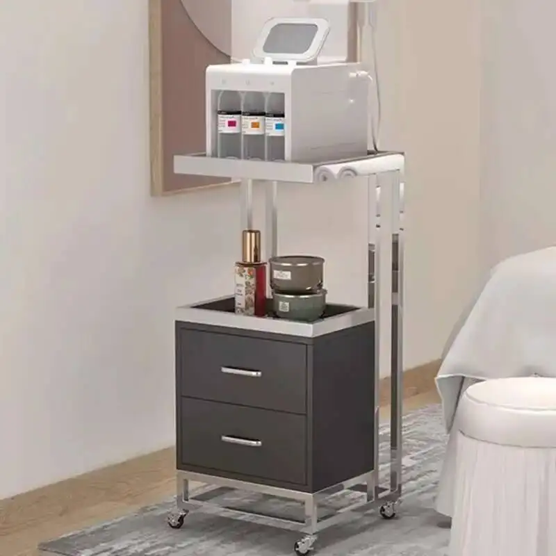 

Cart Hair TrolleySalon Foldable Styling Station Stroller carrito estilistathe Beauty Cosmetic Wheels Equipment Furniture Storage