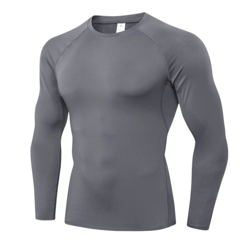 Men's Long Sleeves Compression Plush Skin-tight Garment Designed Warm Top Specially