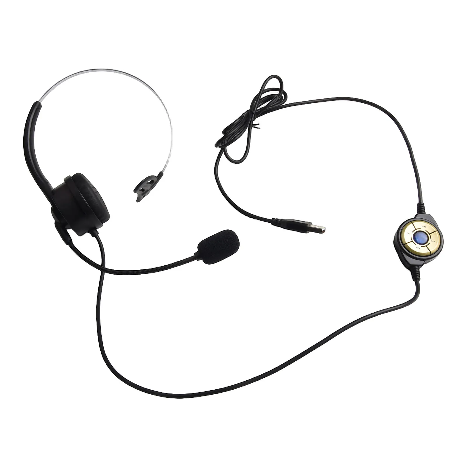 Blue-tooth 5.3 Wireless Headset With Mic 65H Worktime Noise Cancelling Mute Button With Charging Base For Customer Service