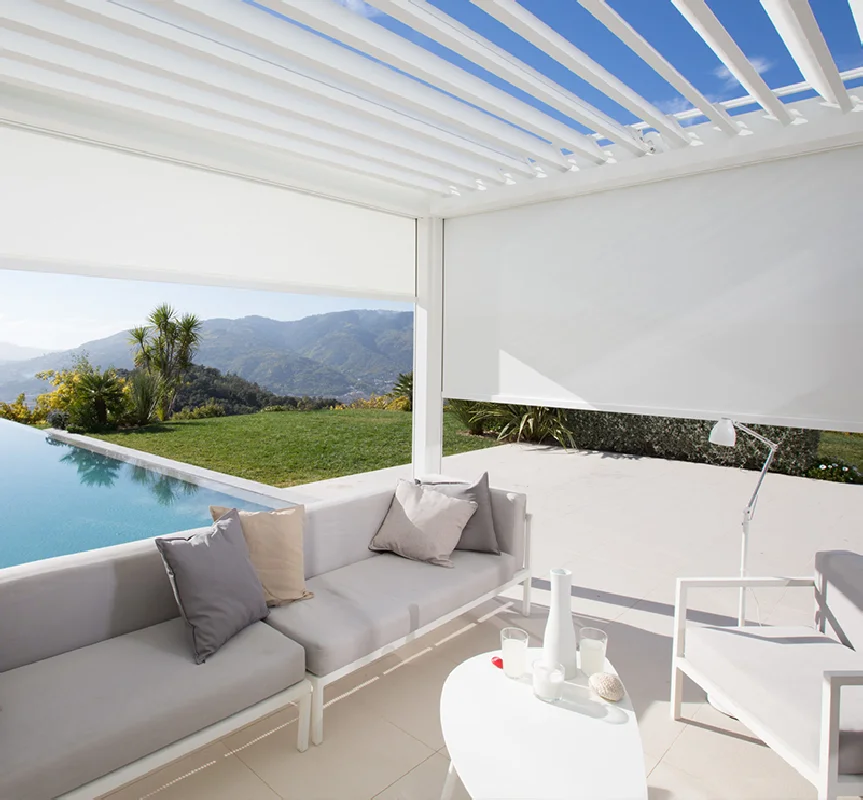 Your solution for sun, rain & wind! These waterproof outdoor shades offer easy protection & privacy for any outdoor area.