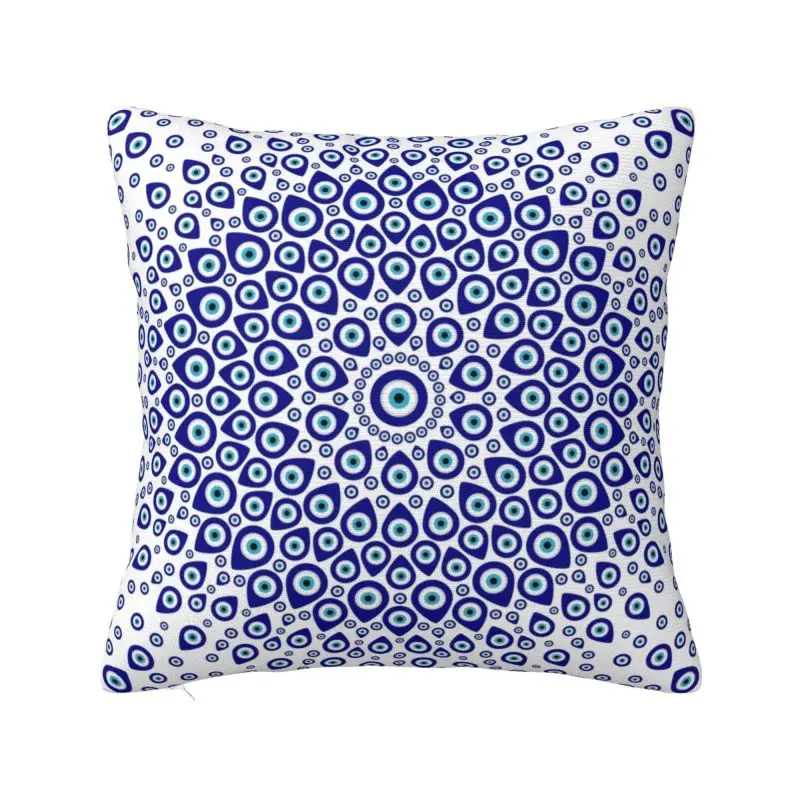 

Custom Eye Circular Ornament Square Pillow Cover Home Decorative 3D Double-sided Print Amulet Boho Hamsa Cushion Cover for Car
