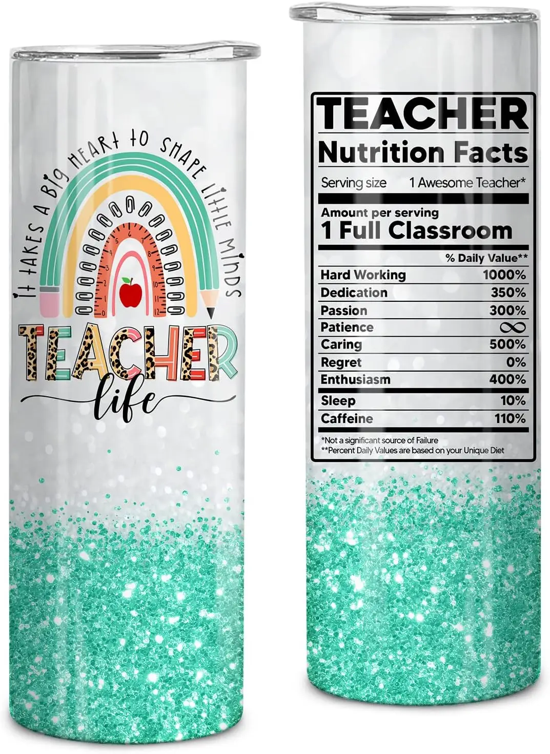 

Skinny Tumbler - Teacher Appreciation Gifts: Thank You, Birthday, Retirement, Appreciation Week, Christmas - 20 Oz Cup