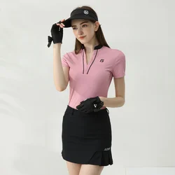 Golfist Women's Golf Summer Dress Fishtail Short Skirt Slim Fit A-line Skort Ladies Golf V-neck Shirts Tennis Sports Apparel