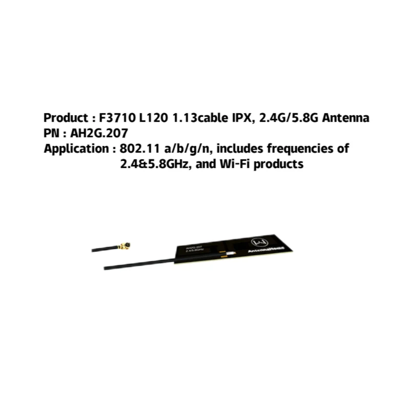 AntennaHome 2.4G/5.8G Antenna,F3710 L120 1.13cable IPX,  for 802.11 a/b/g/n, includes freq of 2.4&5.8GHz,Wi-Fi AH2G.207