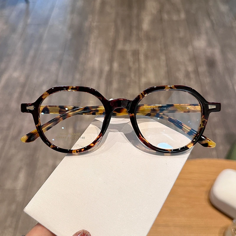 Fashion Vintage Round Eyeglasses Small Size Eyewear Acetate Myopia Hyperopia Custom Optical Prescription Frames Man Woman 6848