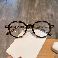 Gafas redondas Vintage para hombre y mujer, lentes de acetato para miopía e hipermetropía, monturas graduadas ópticas personalizadas, tamaño pequeño, 6848