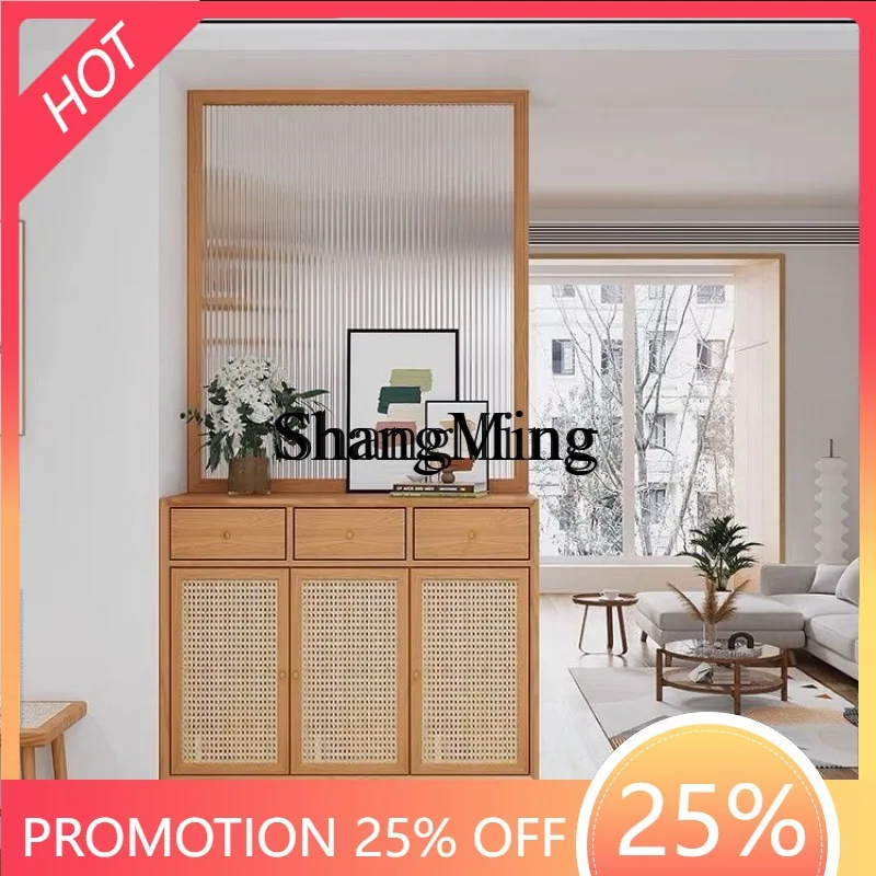 

FG home rattan entrance cabinet Changhong glass small apartment partition cabinet foyer screen integrated shoe cabinet