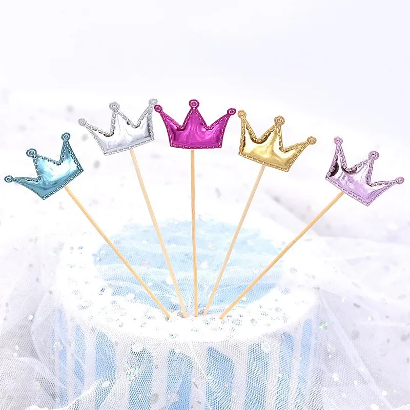 5 Pcs Crown Star Colorful Gold Silver For Cake Toppers Birthday Cake Topper For Wedding Cake Decoration Accessories Supply - view 2