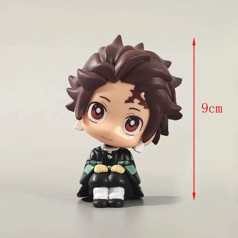 Anime 8/9 cm Nette Q Versão Dämon Slayer Acchion Figur Sentada Tanjiro Kamado Nezuko PVC Acchion Modell Kind und Y techniek ft – Detail 8