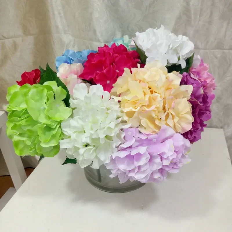 3PCS Artificial Flowers, 27 Pieces, Four Corner Large Embroidered Ball Heads, Home Wedding Embroidered Ball Bouquet