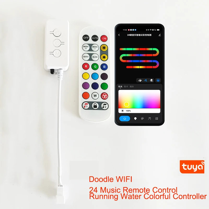 Kontroler LED WS2811 Magic Home WiFi RGB Pixels DC12-24V Kompatybilny z Alexa/Google Home do adresowalnych taśm LED RGB