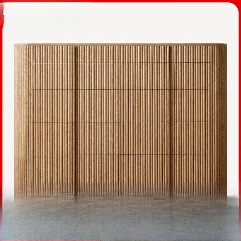 

Modern simple solid wood bucket storage cabinet The foyer is decorated with vintage partition sideboards