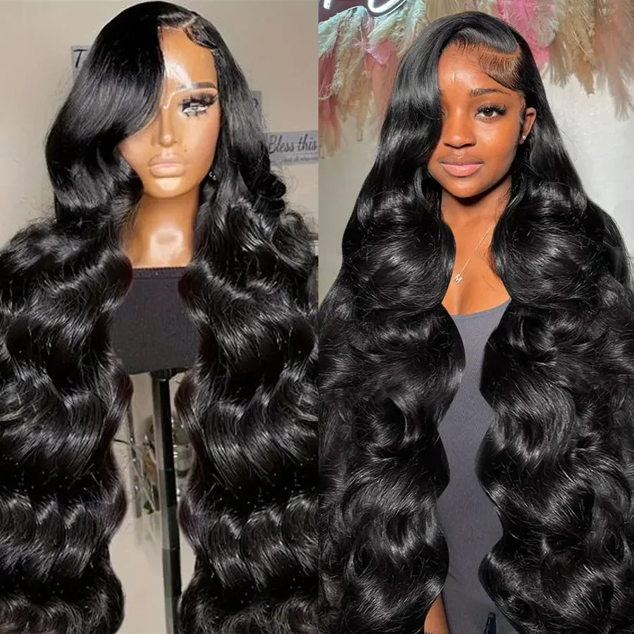 

9x6 Glueless Wigs Human Hair 100% HD Lace Frontal Wig 34inch Body Wave Preplucked Lace Front Wigs For Women Ready to Wear And Go