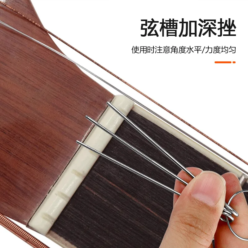 Guitar Repair Parts Tools, Guitar Pillow Pillow Groove, Polished File String Groove Metal Round File