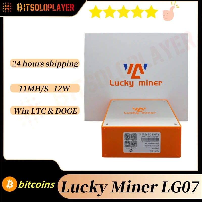 

Lucky Miner LG07 bitcoins miner 11MH/s Asic LTC Miner Asik Mining Crypto Miners Solo Bitcoin DOGE Home miner With adapter