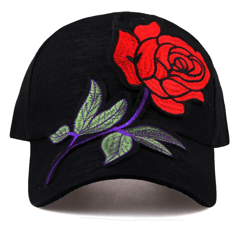 [YARBUU] High Quality New Fashion Four Seasons Baseball Cap For Women Rose Embroidery Gorras Caps Sun Protection