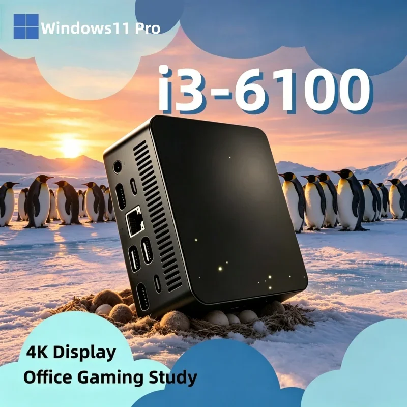 Oferta Especial 2026 Mini Laptop de 32GB RAM i3-6100 4K con Windows 11 Pro, WiFi 6 y BT 5.2 para Estudio