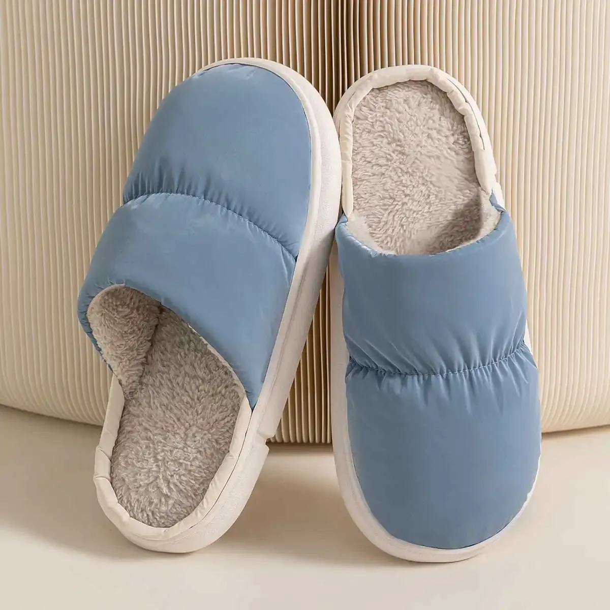 Winter Vrouwen Slippers Waterdichte Warme Pluche Katoenen Glijbanen Indoor Huis Antislip Dikke Zool Harige Schoenen Koppels Slaapkamer Flats