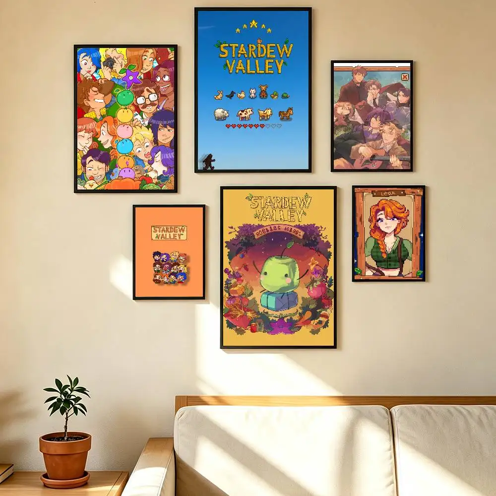 Game S-Stardew Valley Poster High Quality Dorm Living Room Aesthetic Wall Decoration Painting Stickers Gift