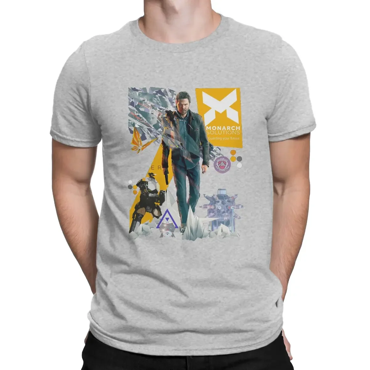 2024 Vintage Quantum Break Classic T-Shirts for Men Crew Neck Pure Cotton T Shirts Short Sleeve Tee Shirt Graphic Printed Tops